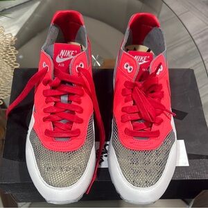 Nike Air Max Red and Silver Sneakers